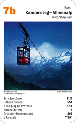 Seilbahnquartett, Volume 1, Karte 7b, Bern, Kandersteg-Allmenalp, 8PB, Foto: Michael Sieber.