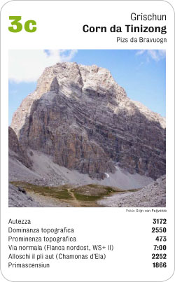 Gipfelquartett, Volume 1, Karte 3c, Grischun, Corn da Tinizong, Pizs da Bravuogn, Foto: Stijn van Puijvelde.