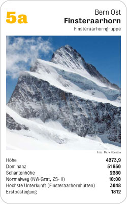Gipfelquartett, Volume 1, Karte 5a, Bern Ost, Finsteraarhorn, Finsteraarhorn-Gruppe, Foto: Mark Houston.