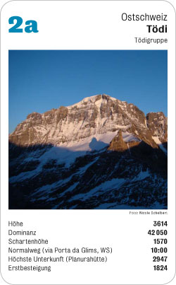 Gipfelquartett, Volume 1, Karte 2a, Ostschweiz, Tödi, Tödi-Gruppe, Foto: Nicole Schelbert.