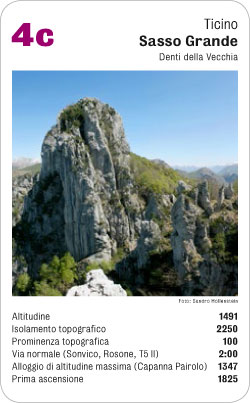 Gipfelquartett, Volume 2, Karte 4c, Ticino, Sasso Grande, Denti della Vecchia, Foto: Sandro Hollenstein.