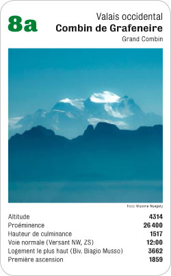 Gipfelquartett, Volume 2, Karte 8a, Valais occidental, Combin de Grafeneire, Grand Combin, Foto: Maxime Naegely.