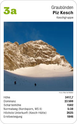 Gipfelquartett, Volume 2, Karte 3a, Graubünden, Piz Kesch, Keschgruppe, Foto: Martin Müller.