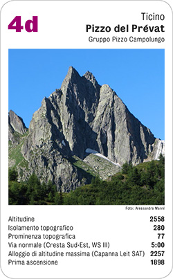 Gipfelquartett, Volume 3, Karte 4d, Ticino, Pizzo del Prévat, Gruppo Pizzo Campolungo, Foto: Alessandra Manni.