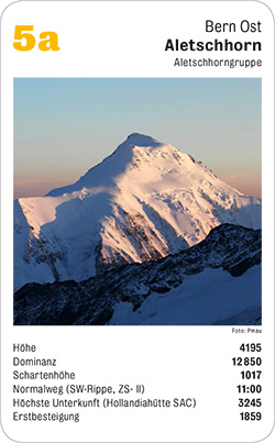 Gipfelquartett, Volume 3, Karte 5a, Bern Ost, Aletschhorn, Aletschhorngruppe, Foto: Pmau.