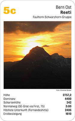 Gipfelquartett, Volume 3, Karte 5c, Bern Ost, Reeti, Faulhorn-Schwarzhorn-Gruppe, Foto: Dominik Binder.