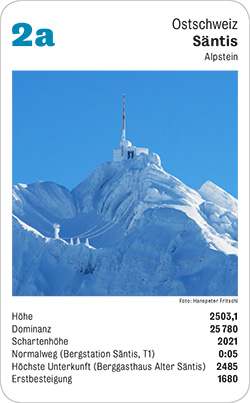 Gipfelquartett, Volume 3, Karte 2a, Ostschweiz, Säntis, Alpstein, Foto: Hanspeter Fritschi.