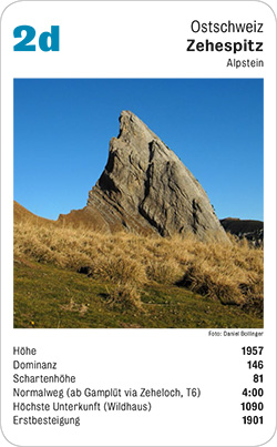 Gipfelquartett, Volume 3, Karte 2d, Ostschweiz, Zehespitz, Alpstein, Foto: Daniel Bollinger.