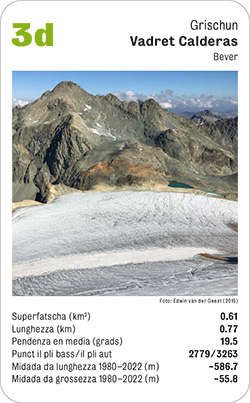 Gletscherquartett, Volume 1, Karte 3d, Graubünden/Grigioni/Grischun, Vadret Calderas, Bever, Foto: Edwin van der Geest (2016).