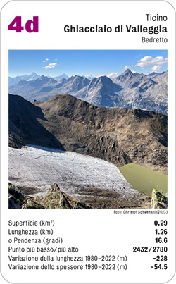 Gletscherquartett, Volume 1, Karte 4d, Ticino, Ghiacciaio di Valleggia, Bedretto, Foto: Peter Käppeli (2016).
