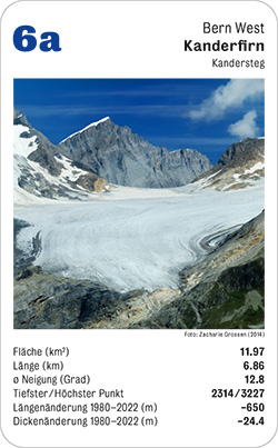 Gletscherquartett, Volume 1, Karte 6a, Bern West, Kanderfirn, Kandersteg, Foto: Zacharie Grossen (2014).
