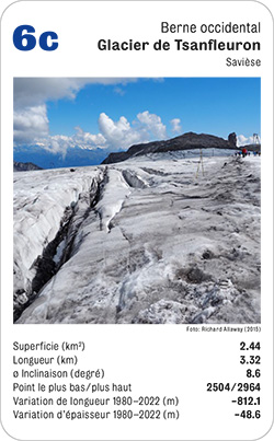 Gletscherquartett, Volume 1, Karte 6c, Bern West, Glacier de Tsanfleuron, Savièse, Foto: Richard Allaway (2015).