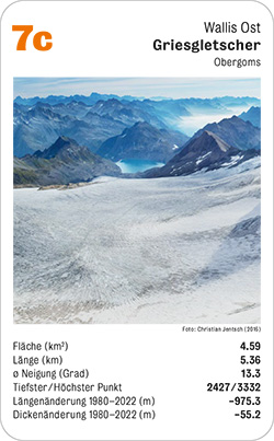 Gletscherquartett, Volume 1, Karte 7c, Bern Ost, Griesgletscher, Obergoms, Foto: Christian Jentsch (2016).