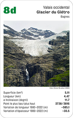 Gletscherquartett, Volume 1, Karte 8d, Valais occidental, Glacier du Giétro, Bagnes, Foto: Olivier Bruchez (2006). Gletscherquartett, Volume 1, Karte 8d, Valais occidental, Glacier du Giétro, Bagnes, Foto: Olivier Bruchez (2006).