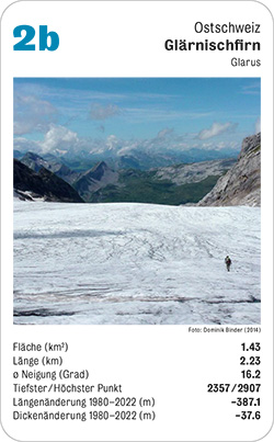 Gletscherquartett, Volume 1, Karte 2b, Ostschweiz, Glärnischfirn, Glarus, Foto: Dominik Binder (2014).