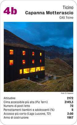 Hüttenquartett, Volume 1, Karte 4b, Ticino, Capanna Motterascio, CAS Ticino, Foto: Emilio Schneidt.