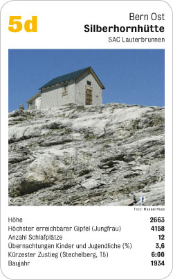 Hüttenquartett, Volume 1, Karte 5d, Bern Ost, Silberhornhütte, SAC Lauterbrunnen, Foto: Manuel Haas.