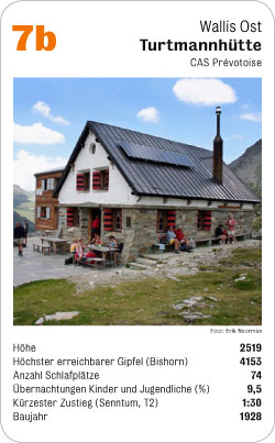 Hüttenquartett, Volume 1, Karte 7b, Wallis Ost, Turtmannhütte, CAS Prévotoise, Foto: Erik Noorman.
