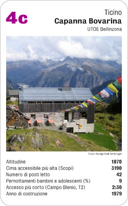 Hüttenquartett, Volume 2, Karte 4c, Ticino, Capanna Bovarina, UTOE Bellinzona, Foto: Edvige Dell'Ambroglio.