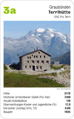 Hüttenquartett, Volume 2, Karte 3a, Graubünden/Grigioni/Grischun, Terrihütte, SAC Piz Terri, Foto: Toni Trummer.
