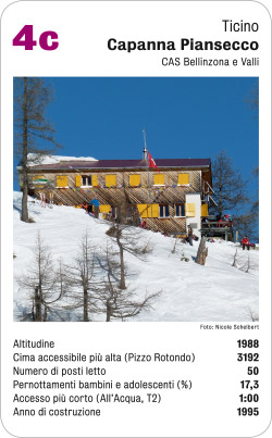 Hüttenquartett, Volume 3, Karte 4c, Ticino, Capanna Piansecco, CAS Bellinzona e valli, Foto: Nicole Schelbert.