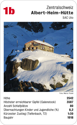 Hüttenquartett, Volume 3, Karte 1b, Zentralschweiz, Albert-Heim-Hütte, SAC Uto, Foto: Marco Traxel.