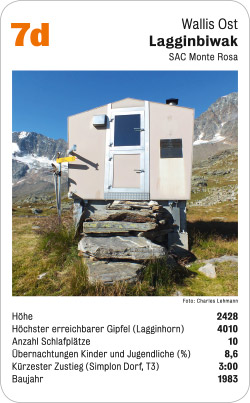 Hüttenquartett, Volume 3, Karte 7d, Wallis Ost, Lagginbiwak, SAC Monte Rosa, Foto: Charles Lehmann.