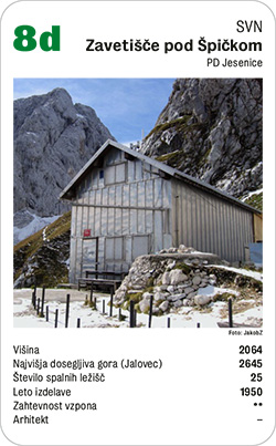 Hüttenquartett, Volume 4, Karte 8d, SVN, Zavetišče pod Špičkom, , Foto: JakobZ.